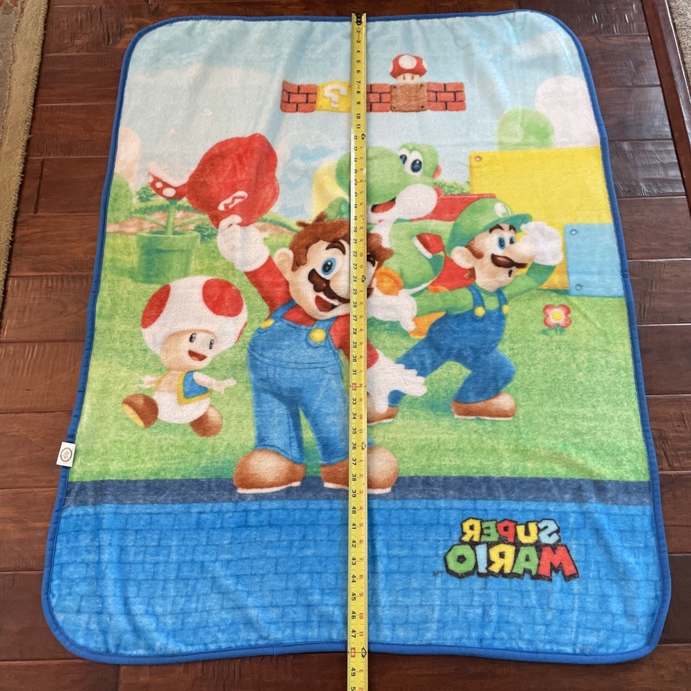 Nintendo Super Mario Kid's Fleece Throw 48 X 38‎ Inches Yoshi Toad Luigi - Picture 5 of 7